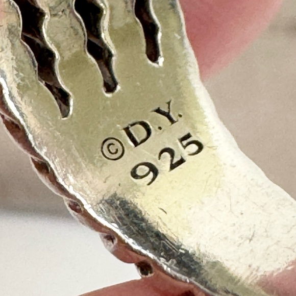 David Yurman Diamond Wheaton 16 x 12 Pave Ring .925  Sz 6.5 - Picture 7 of 11